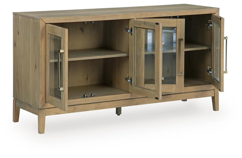 Lasinger Dining Server in Light Brown, open view