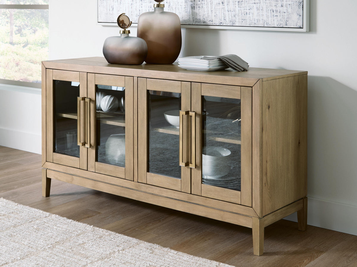 Lasinger Dining Server in Light Brown, closed view