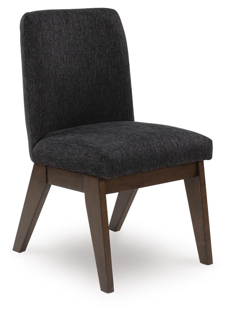 Dilenno Dining Chair in Dark Brown, angle view