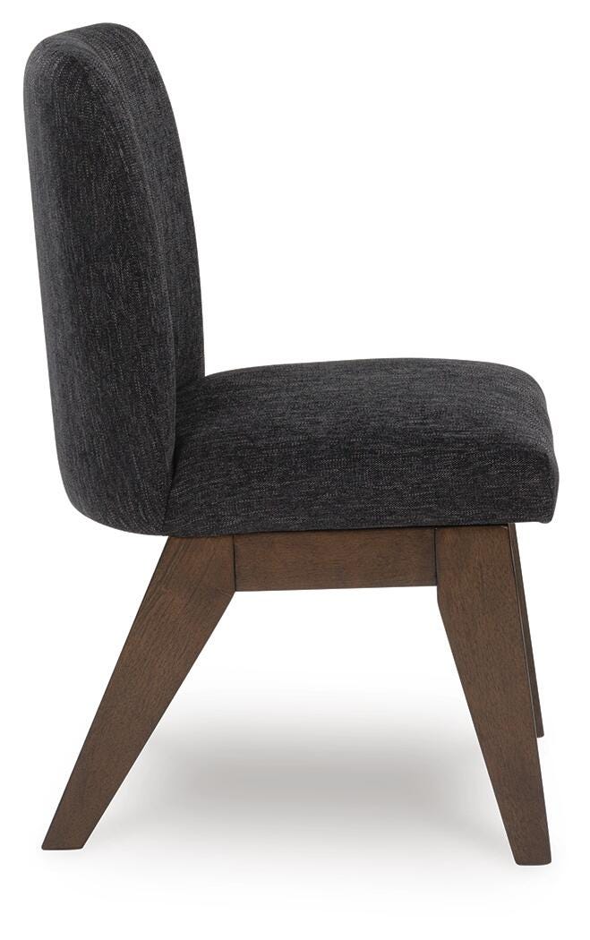 Dilenno Dining Chair in Dark Brown, side view