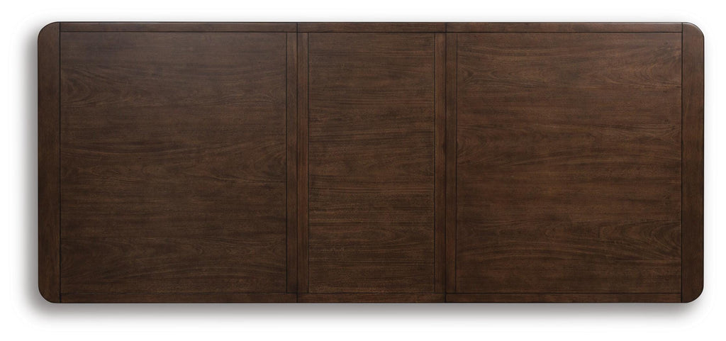 Dilenno Dining Extension Table in Dark Brown, top view