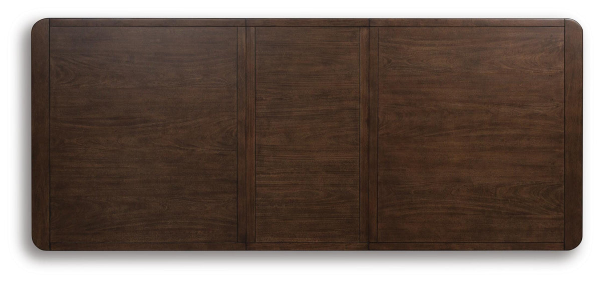 Dilenno Dining Extension Table in Dark Brown, top view