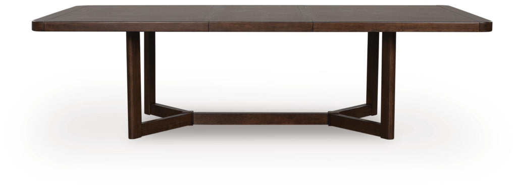 Dilenno Dining Extension Table in Dark Brown, front view