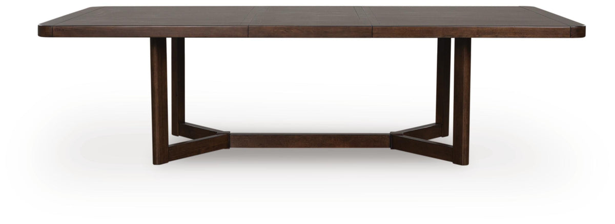 Dilenno Dining Extension Table in Dark Brown, front view