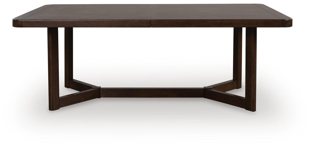 Dilenno Dining Extension Table in Dark Brown, front view