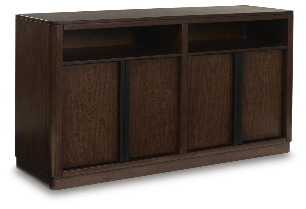 Dilenno Dining Server in Dark Brown, closed view