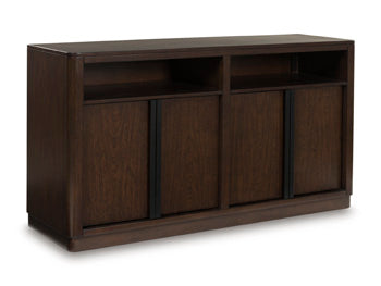 Dilenno Dining Server in Dark Brown, closed view