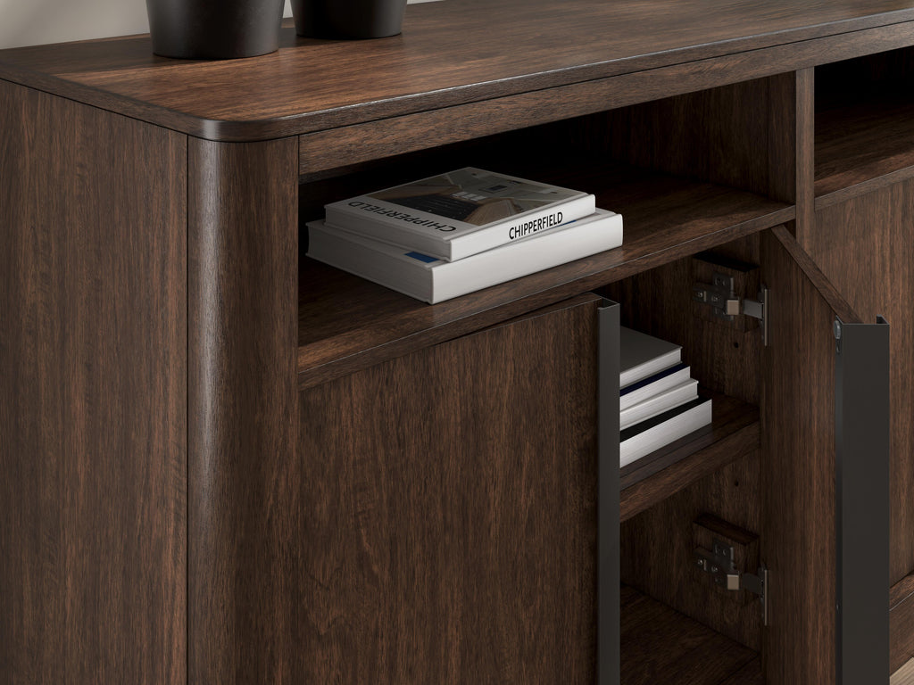 Dilenno Dining Server in Dark Brown, detail view