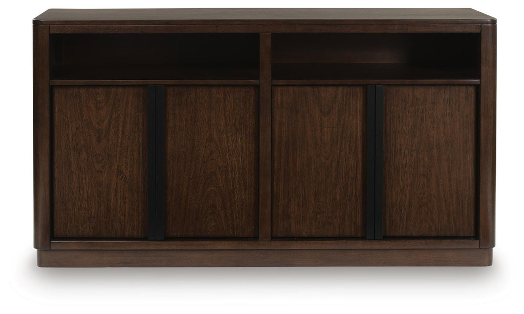 Dilenno Dining Server in Dark Brown, front view