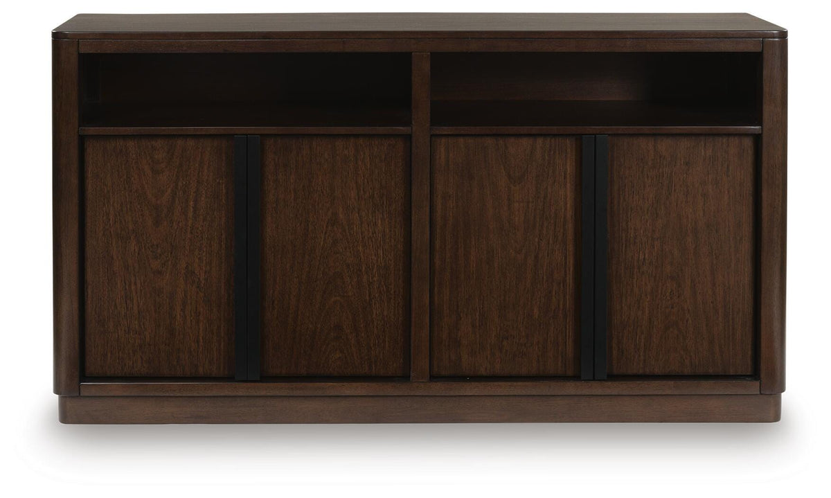 Dilenno Dining Server in Dark Brown, front view
