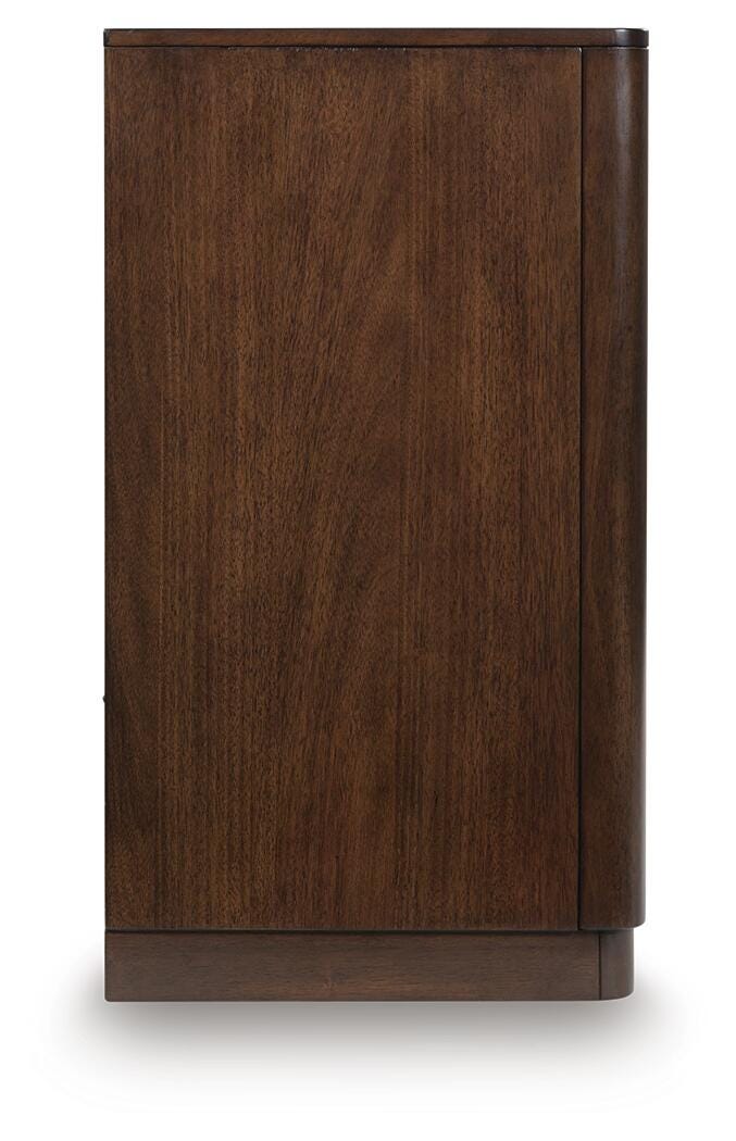 Dilenno Dining Server in Dark Brown, side view