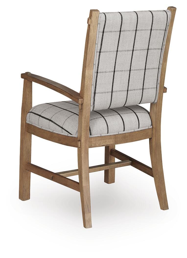 Ridgester Dining Arm Chair in Light Brown, back view