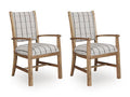 Ridgester Dining Arm Chair in Light Brown, angle view
