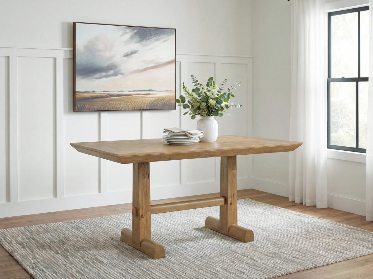 Ridgester Counter Height Dining Table in Light Brown, lifestyle view