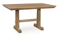 Ridgester Counter Height Dining Table in Light Brown, angle view