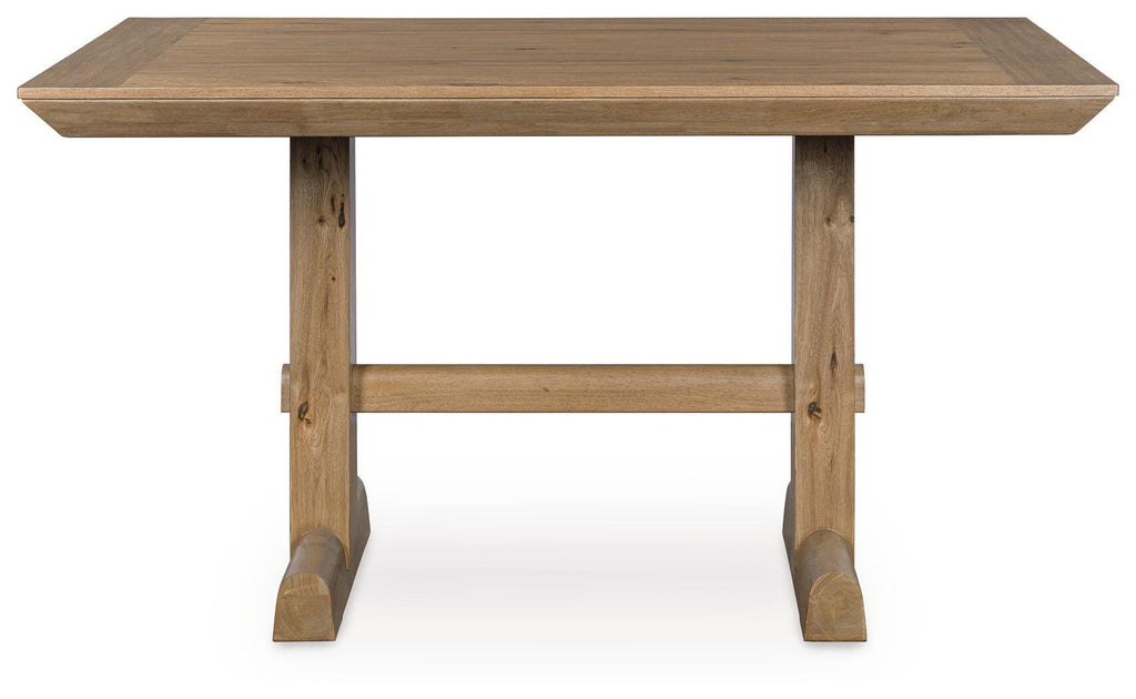 Ridgester Counter Height Dining Table in Light Brown, front view