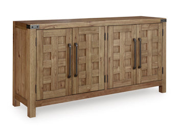 Ridgester Dining Server in Light Brown, closed view