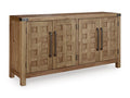 Ridgester Dining Server in Light Brown, closed view
