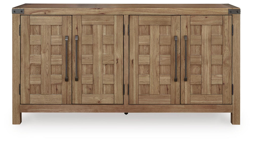 Ridgester Dining Server in Light Brown, front view