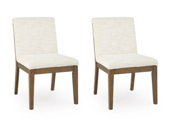 Marxmore Dining Chair in Beige/Brown, angle view