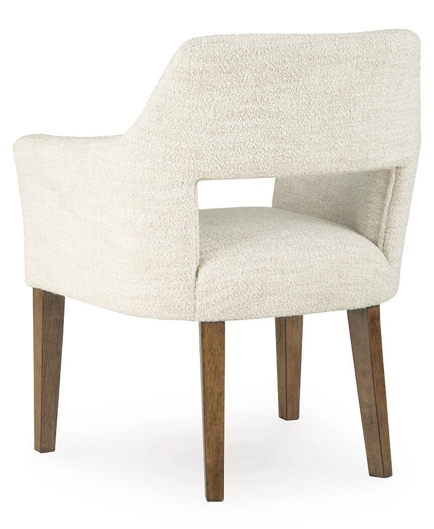 Marxmore Dining Arm Chair in Beige/Brown, back view