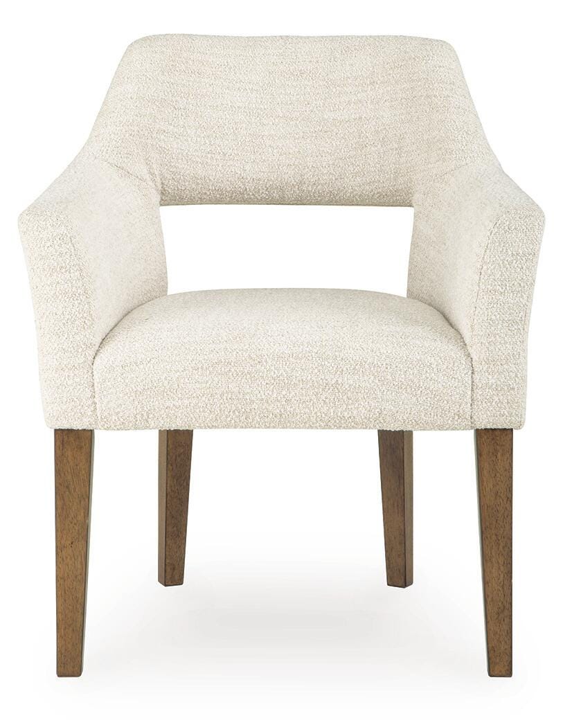 Marxmore Dining Arm Chair in Beige/Brown, front view