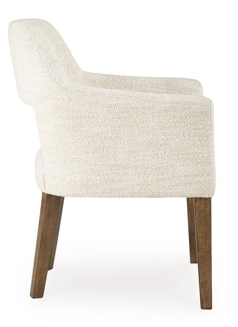 Marxmore Dining Arm Chair in Beige/Brown, side view