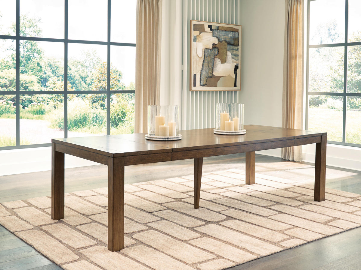 Marxmore Dining Butterfly Extension Table in Brown, lifestyle view