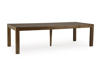 Marxmore Dining Butterfly Extension Table in Brown, angle view