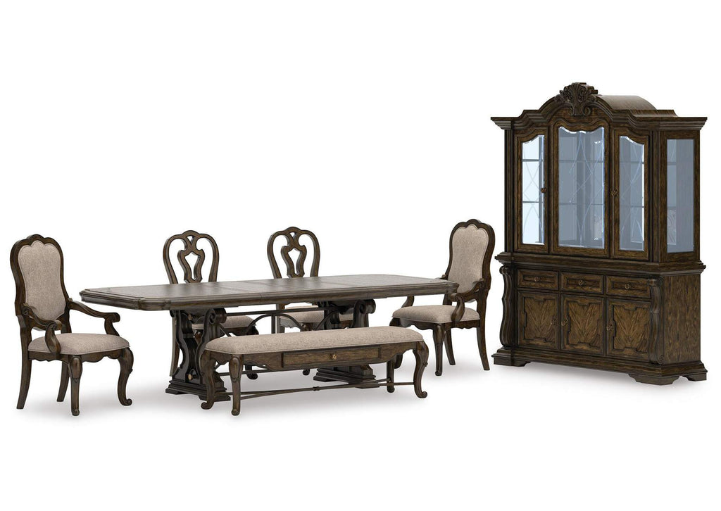 Maylee Extendable Dining Table and 4 Chairs and Bench with Storage