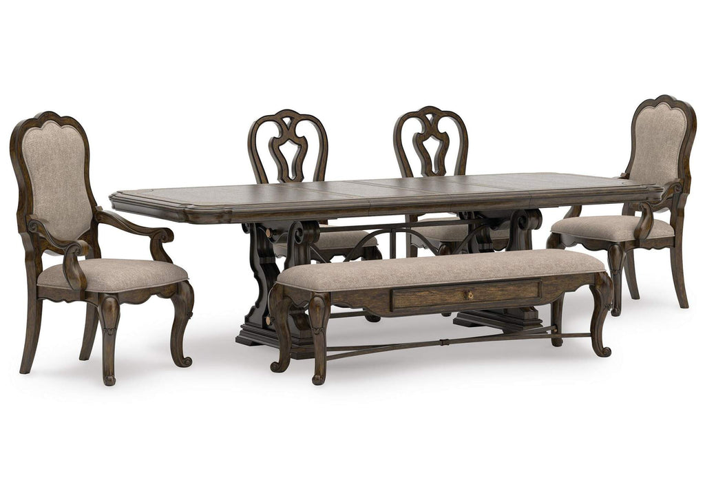 Maylee Extendable Dining Table and 4 Chairs and Bench