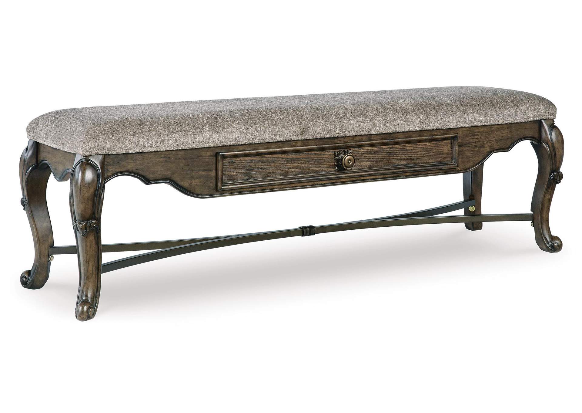 Maylee Extendable Dining Table and 4 Chairs and Bench angled view