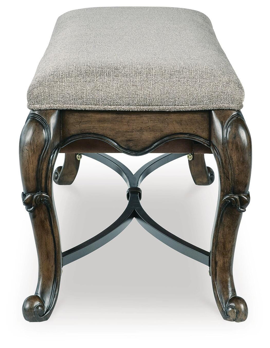 Maylee 63" Dining Bench in Dark Brown, side view