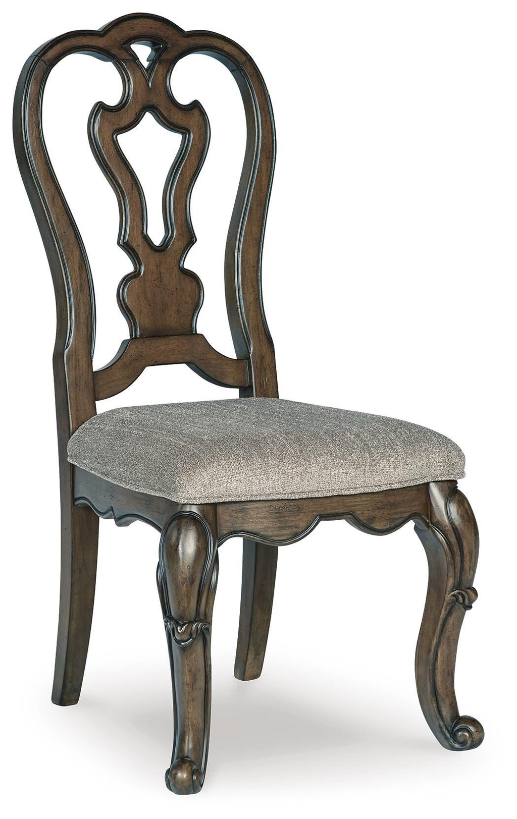 Maylee Dining Chair in Dark Brown, angle view