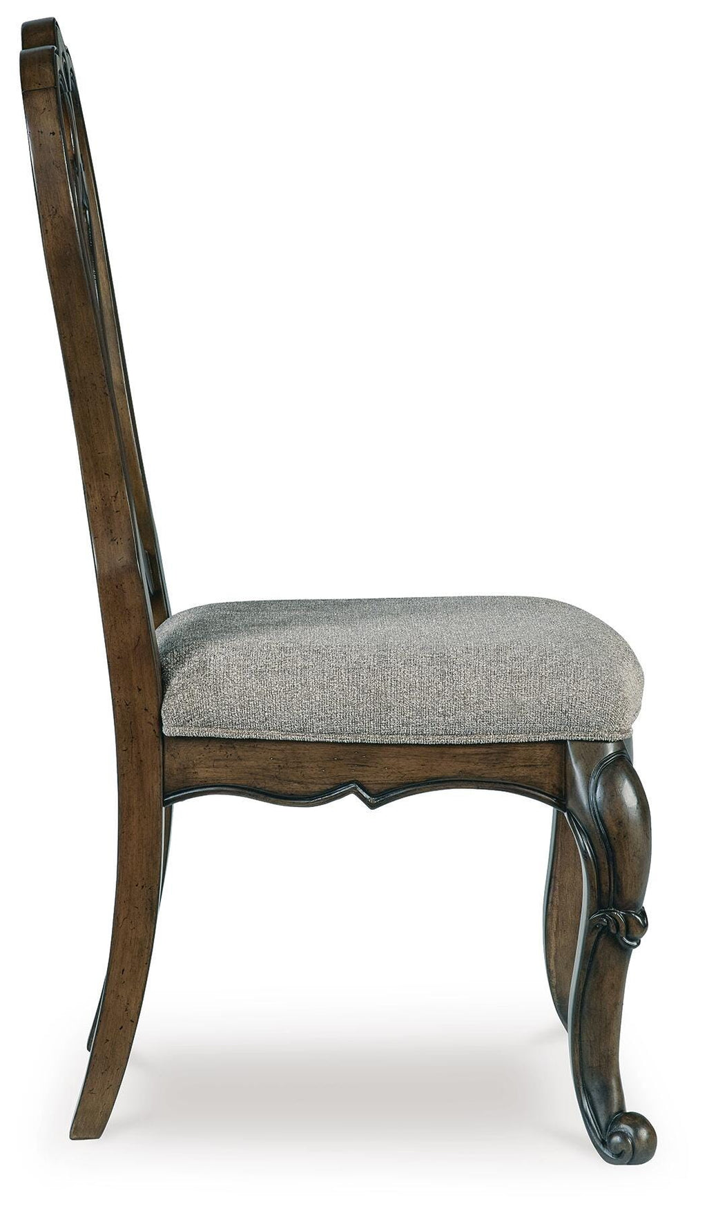 Maylee Dining Chair in Dark Brown, side view