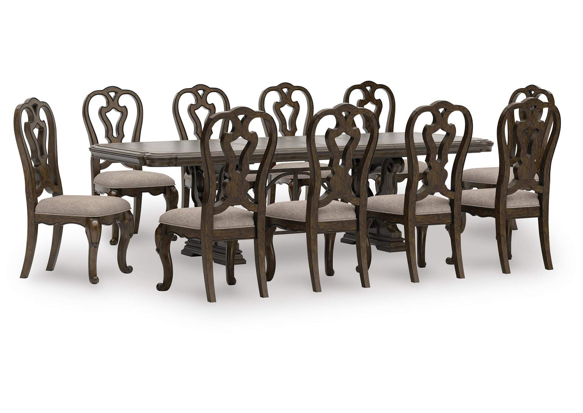 Maylee Extendable Dining Table and 10 Chairs