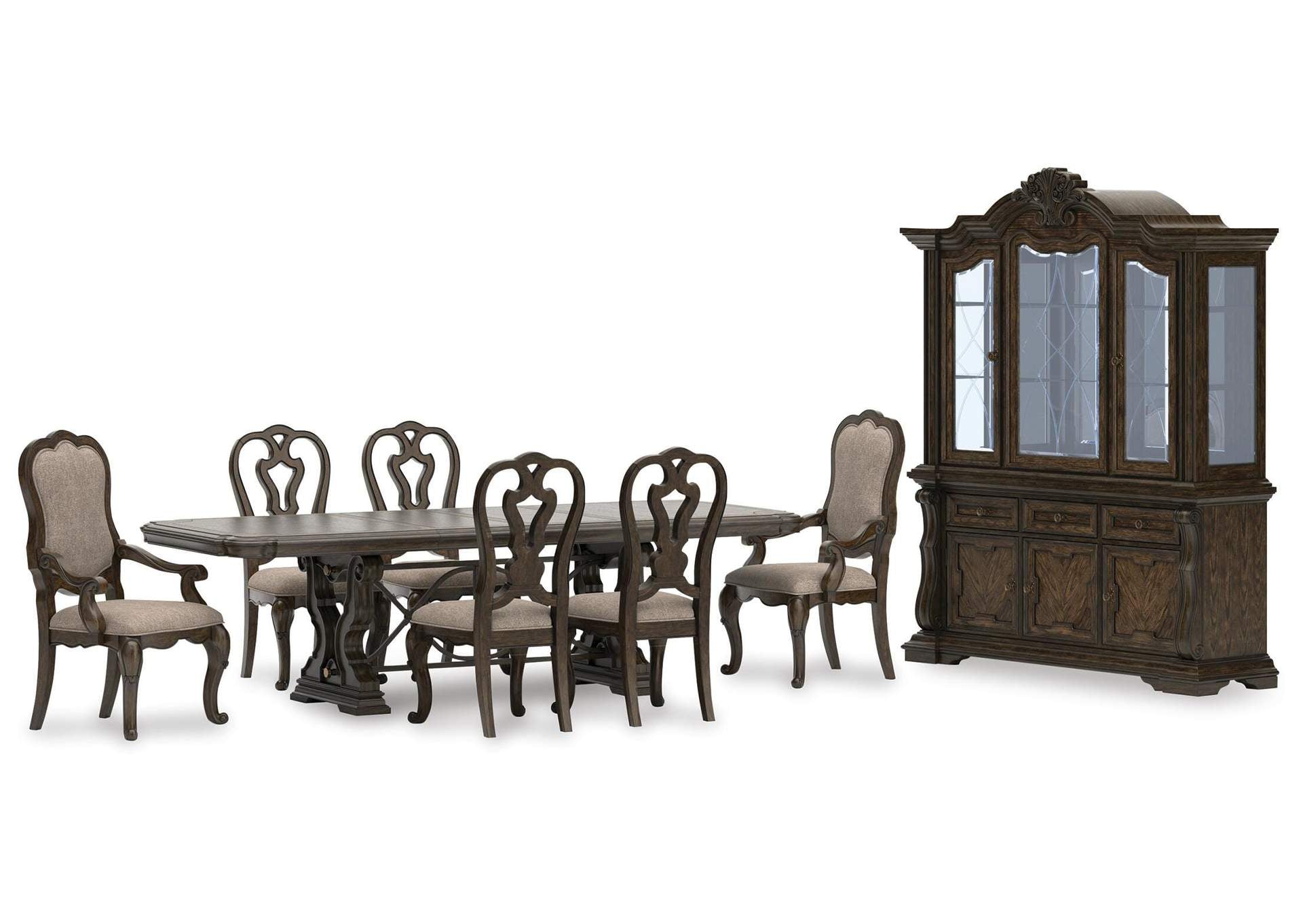 Maylee Extendable Dining Table and 6 Chairs with Storage