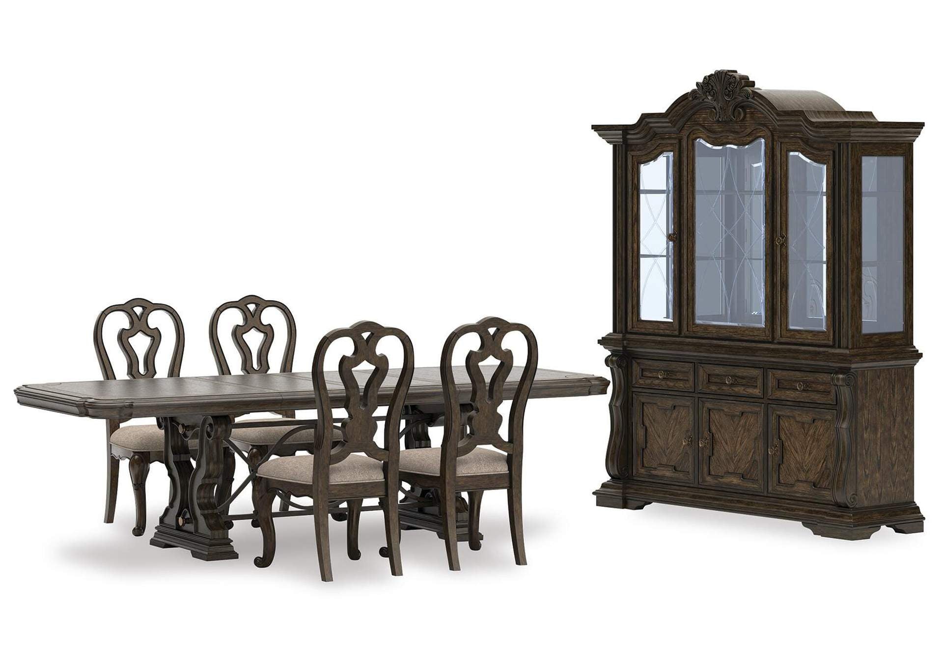 Maylee Extendable Dining Table and 4 Chairs with Storage