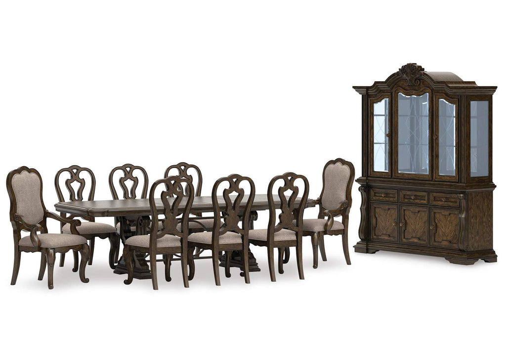 Maylee Extendable Dining Table and 8 Chairs with Storage