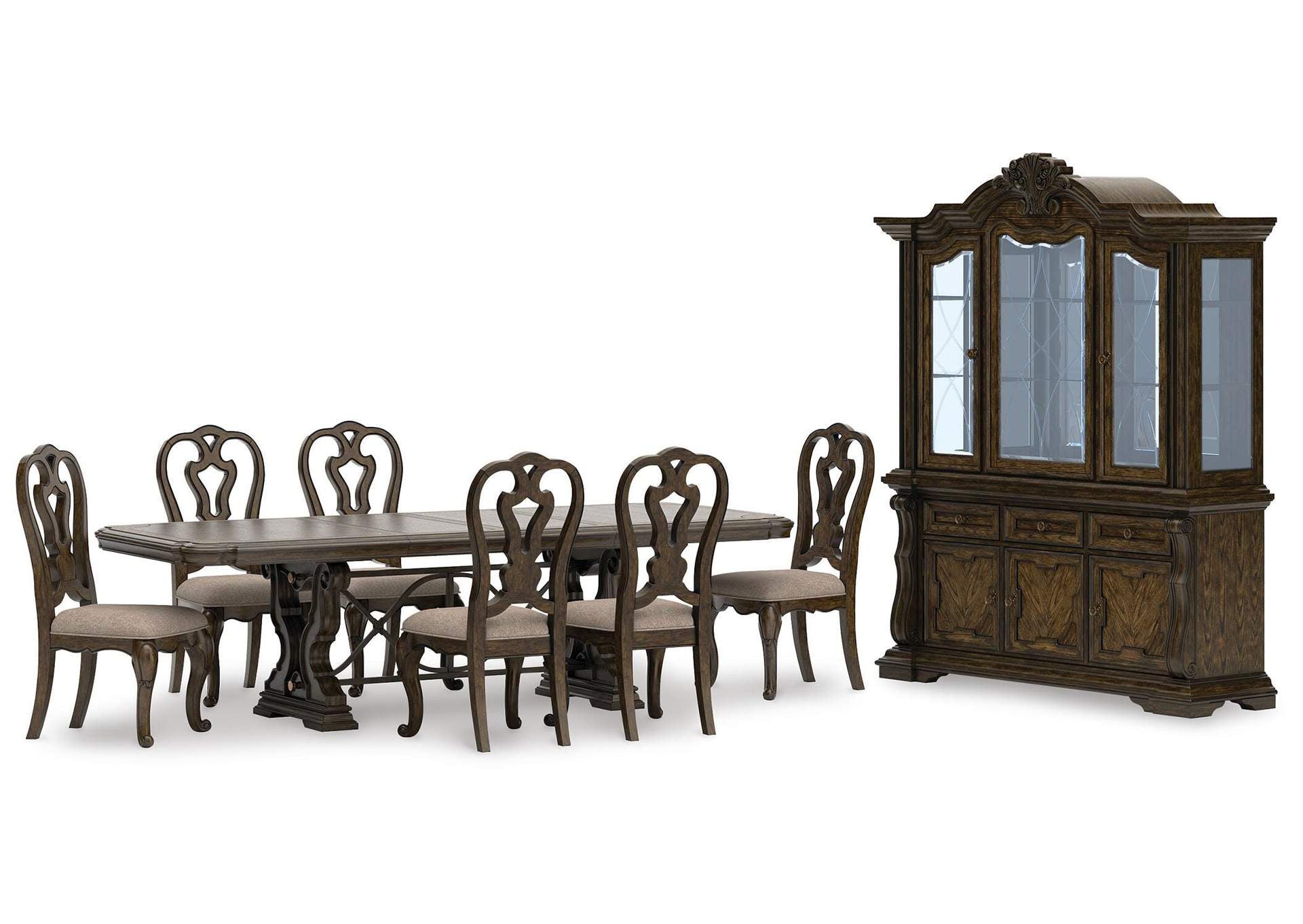 Maylee Extendable Dining Table and 6 Chairs with Storage
