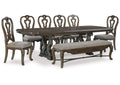 Maylee Dining Table and 6 Chairs and Bench