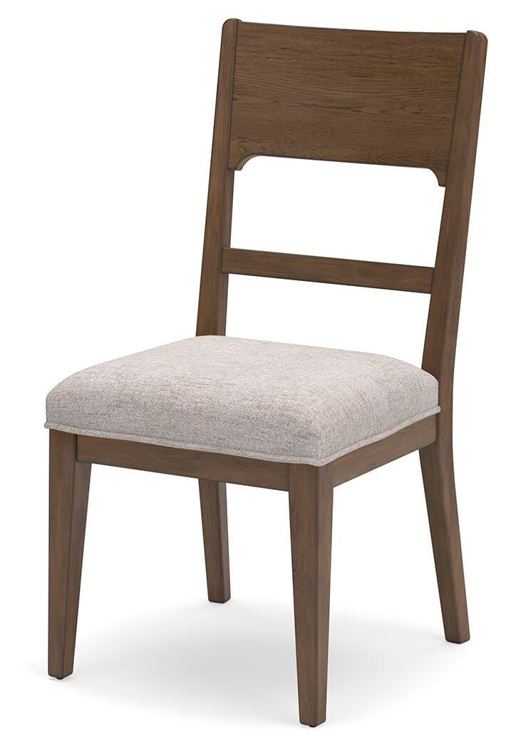 Cabalynn Dining Chair in Oatmeal/Light Brown, angle view