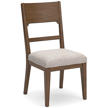 Cabalynn Dining Chair in Oatmeal/Light Brown, angle view