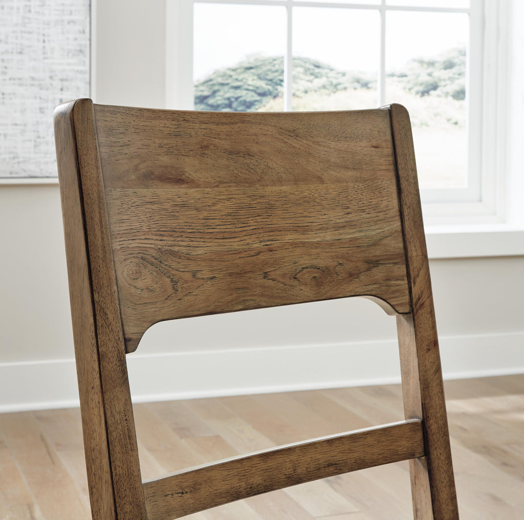 Cabalynn Dining Chair in Oatmeal/Light Brown, back view