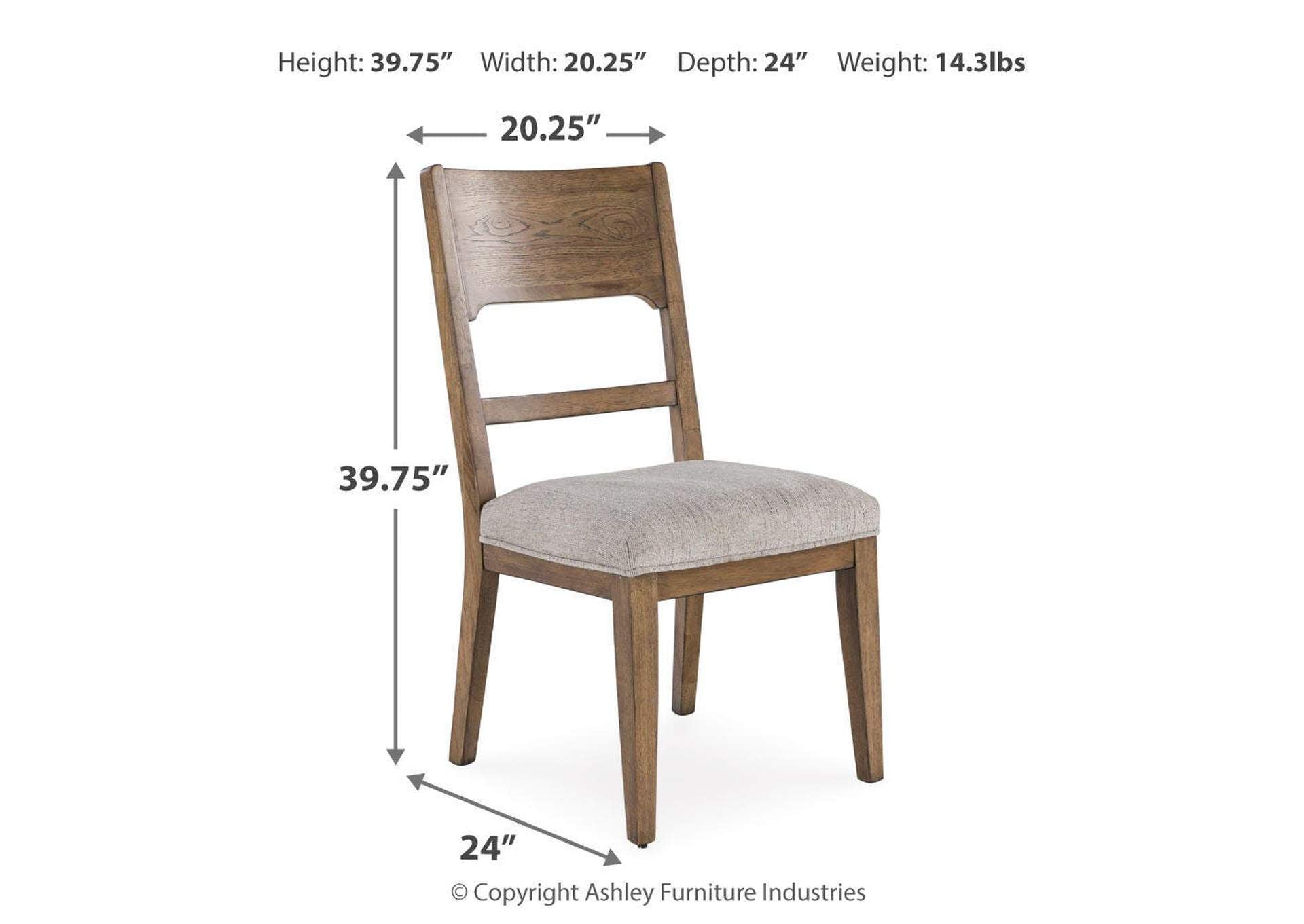 Cabalynn Dining Chair (Set of 2) dimensions