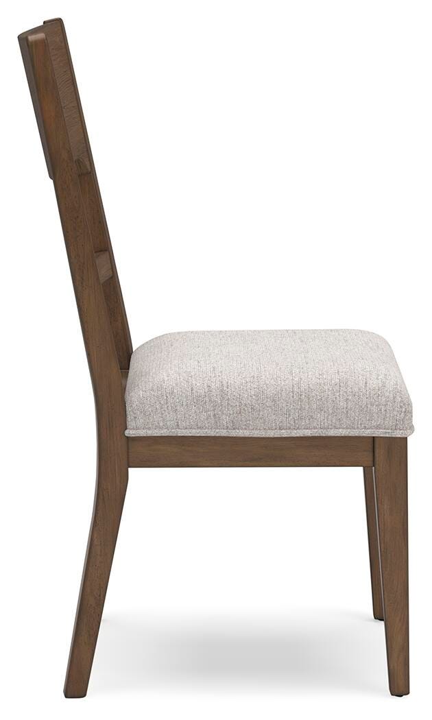 Cabalynn Dining Chair in Oatmeal/Light Brown, side view