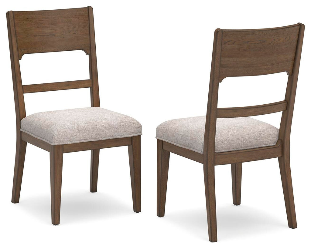 Cabalynn Dining Chair in Oatmeal/Light Brown, angle view