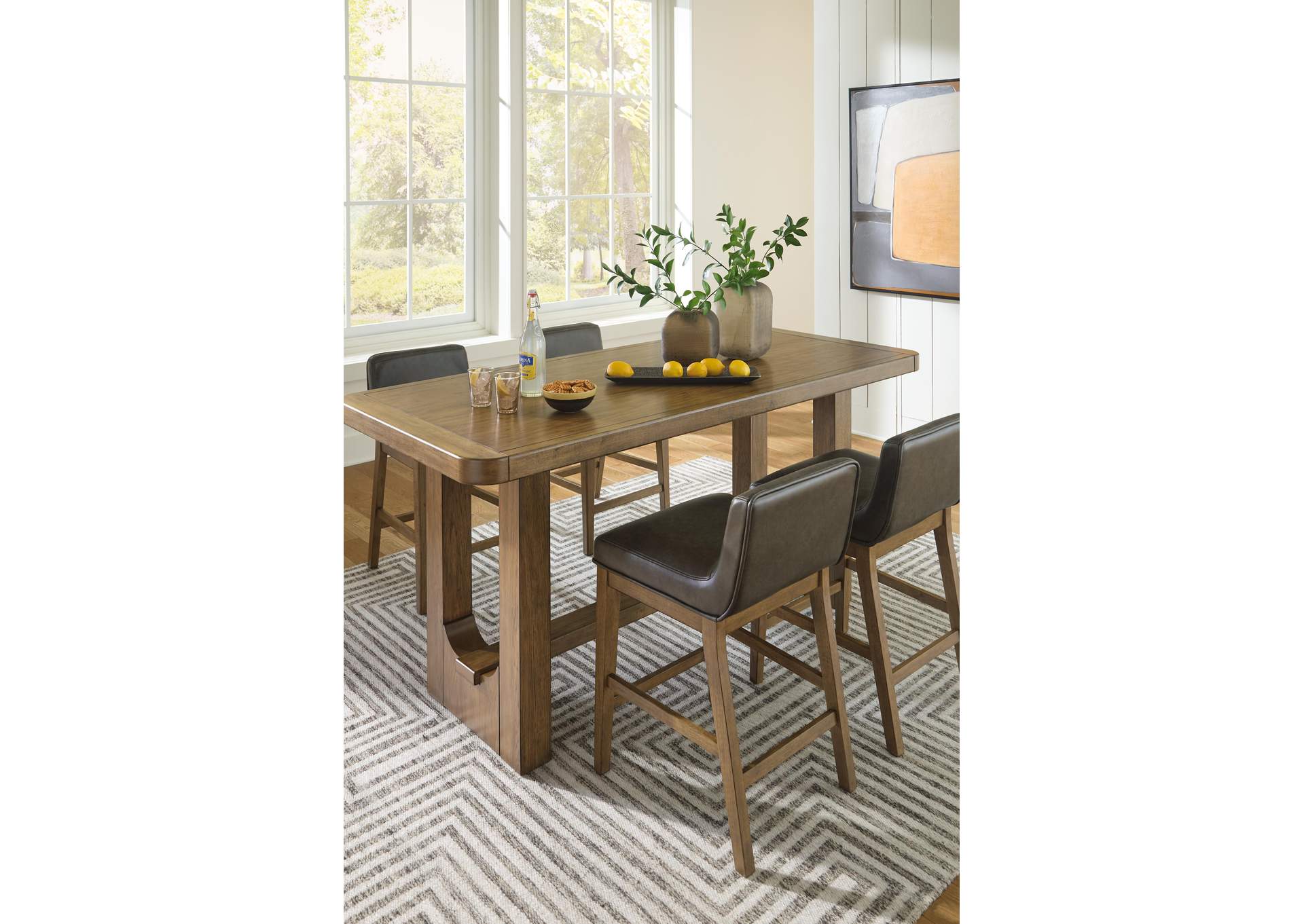 Cabalynn Counter Height Dining Table and 4 Barstools
