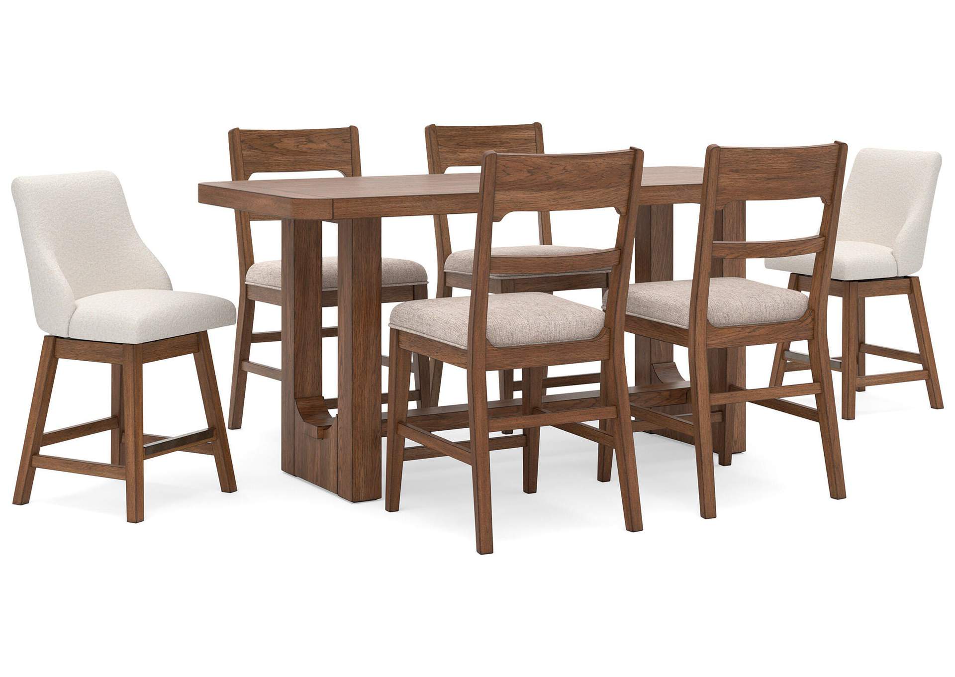 Cabalynn Counter Height Dining Table and 6 Barstools