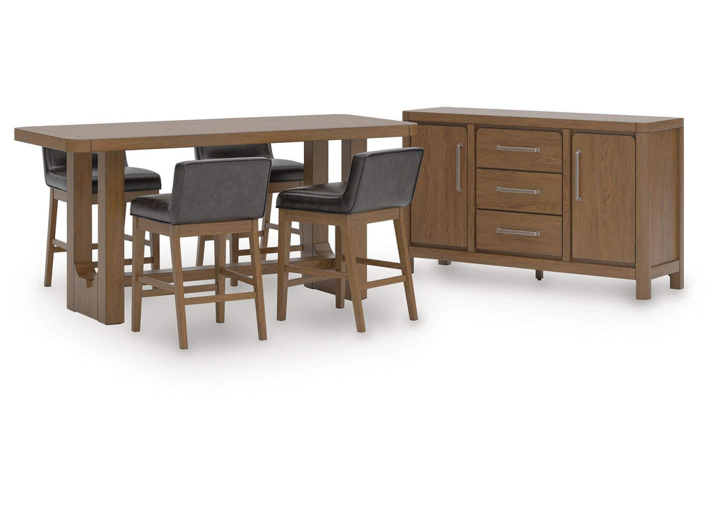 Cabalynn Counter Height Dining Table and 4 Barstools with Storage